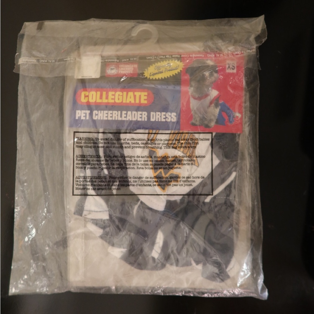WVU XS pet cheer costume / game day outfit. Never used. West Virginia Mounties! - Picture 2 of 5